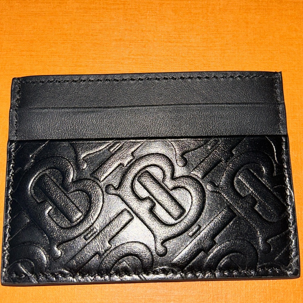Burberry black monogram card holder